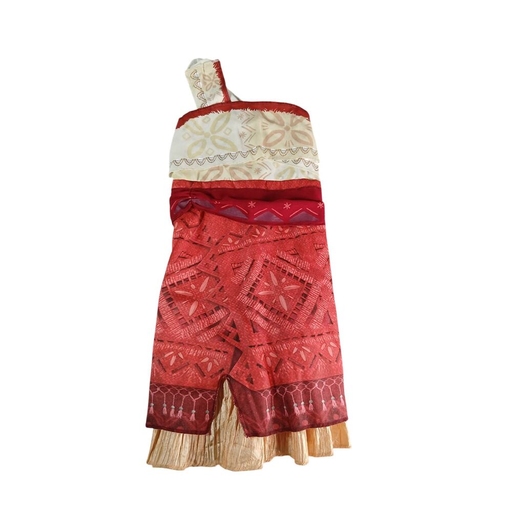 Disney Moana 2 Costume Girls Small (4-6X) Red Kids Dress NWOT - Picture 1 of 7